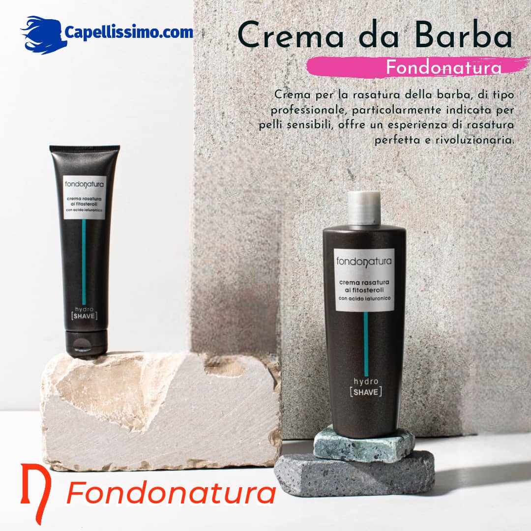 Crema per la rasatura della barba, adatta per pelli sensibili e con acne