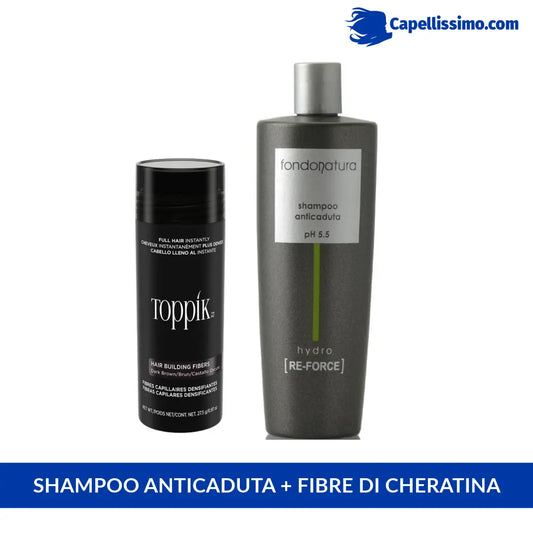 Shampoo anticaduta e fibre di cheratina