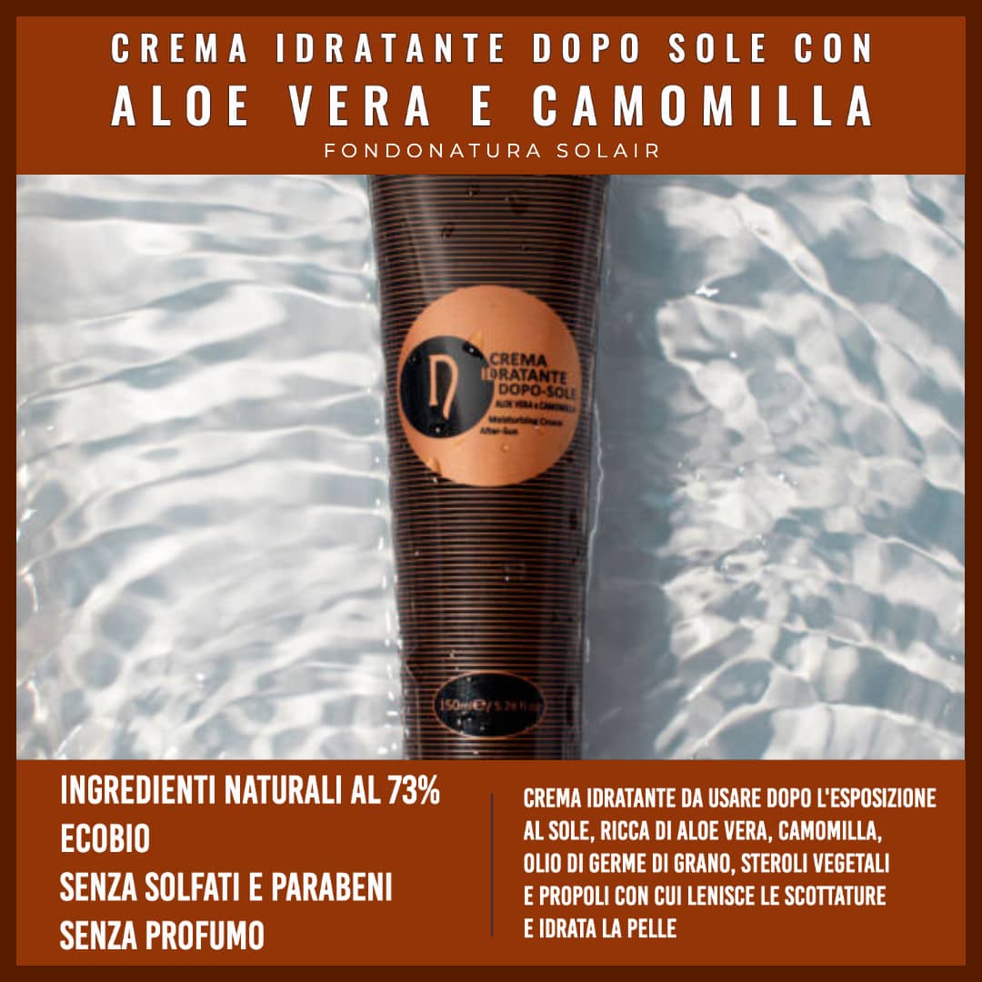 Crema dopo sole idrata pelle allevia rossore
