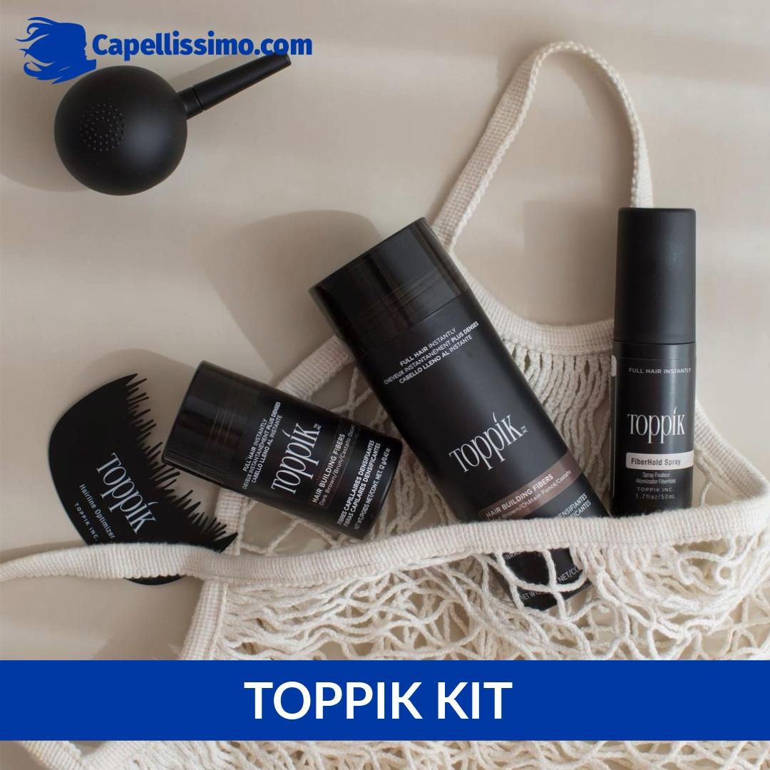 TOPPIK KIT: Pack con fibre di cheratina e accessori – capellissimo.com