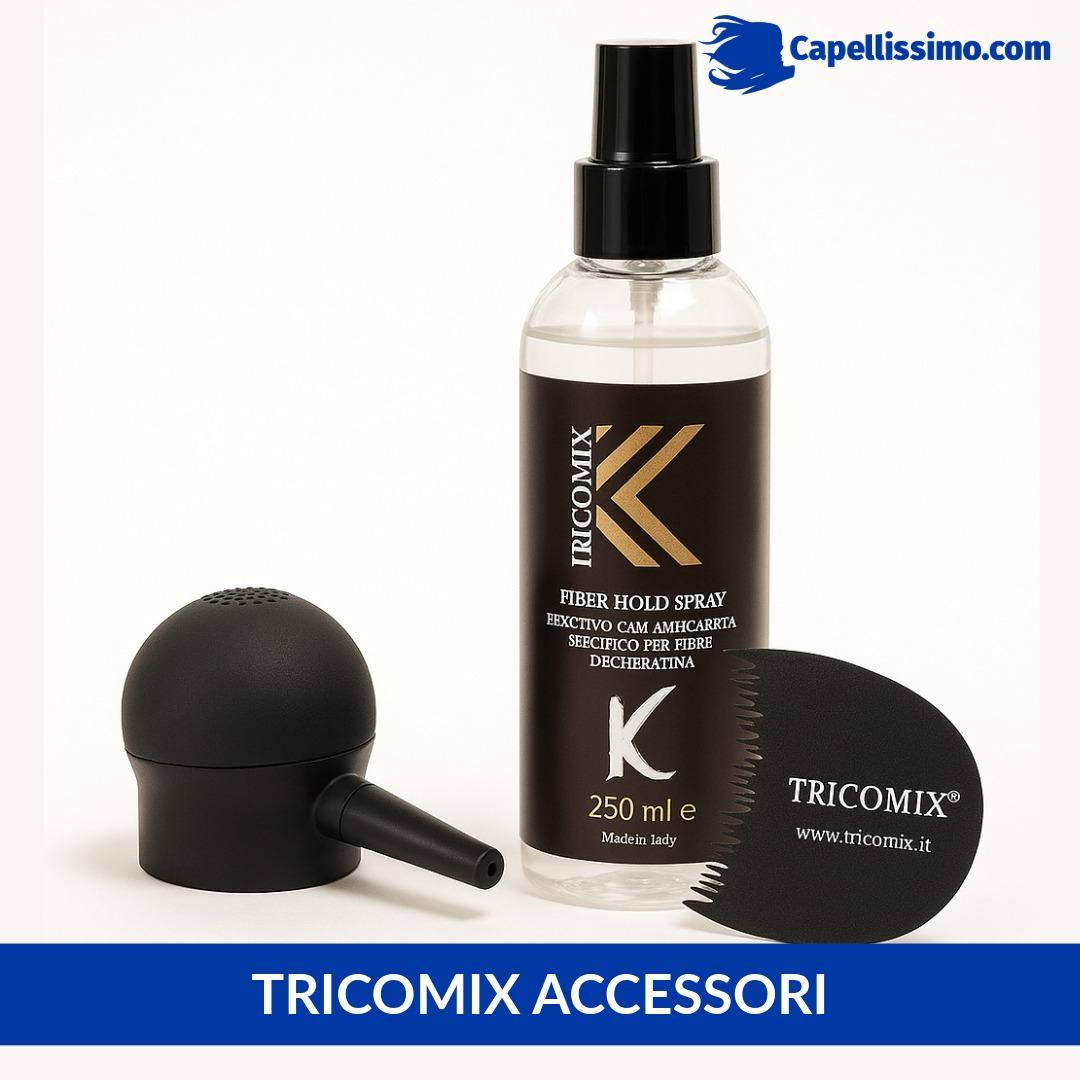 Tricomix accessori per l'applicazione delle fibre di cheratina sui capelli