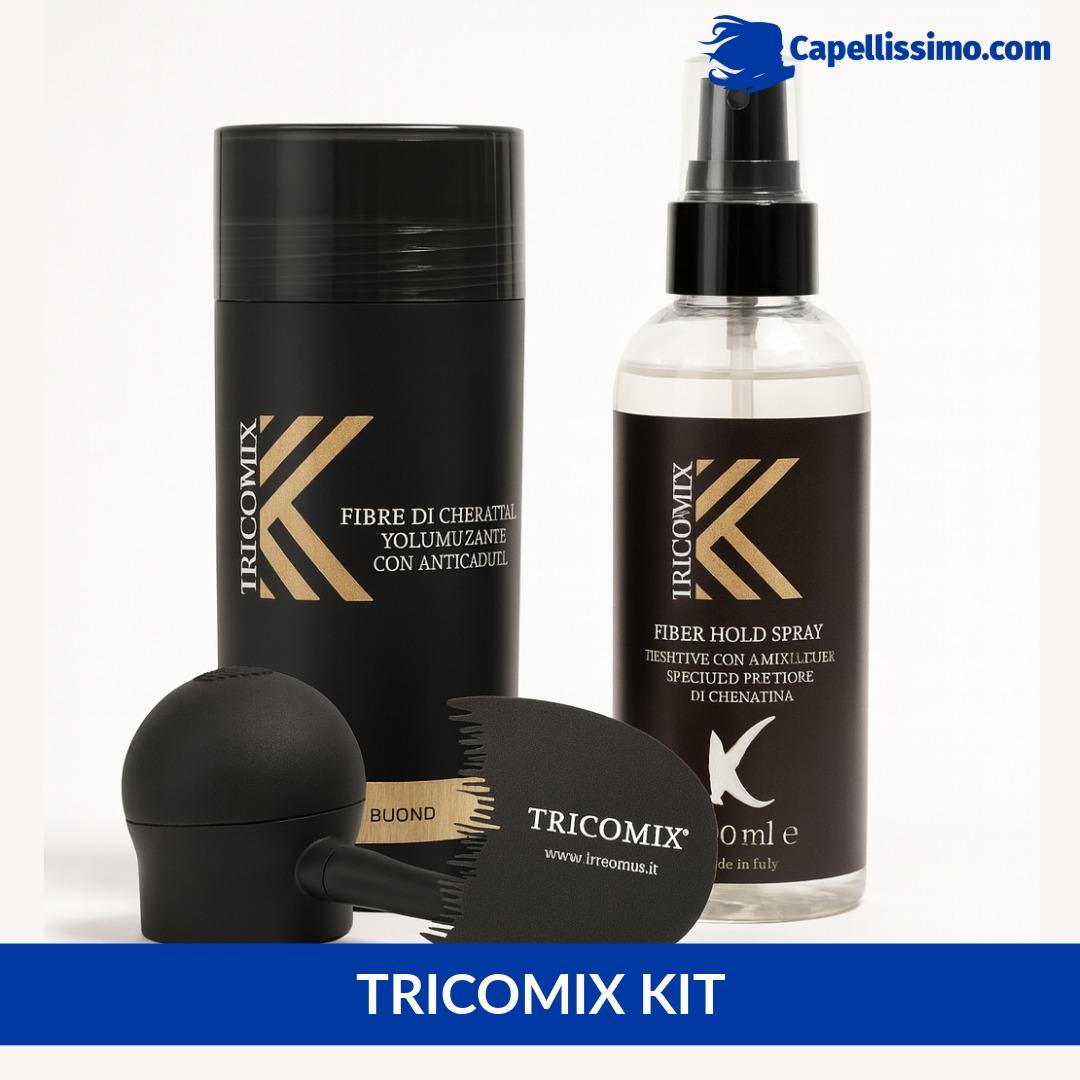 Tricomix Kit. Set fibre di cheratina e accessori