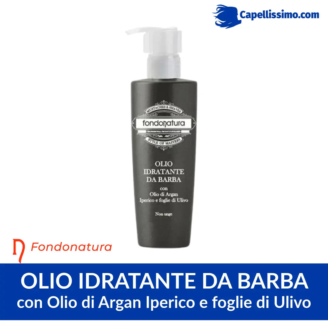 Fondonatura Olio idratante da Barba con Olio di Argan iperico e foglie di ulivo