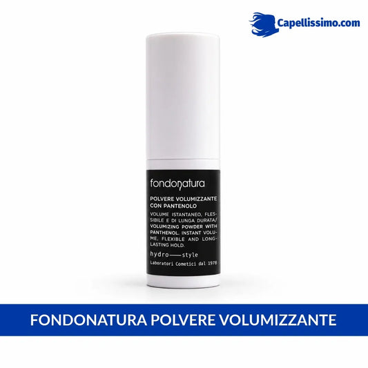 Fondonatura Polvere Volumizzante con Pantenolo 6 g, confezione con grafica Capellissimo