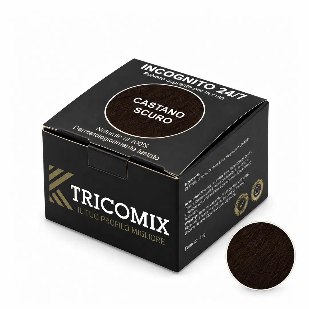 Tricomix incognito 24/7 Castano Scuro, polvere per capelli diradati