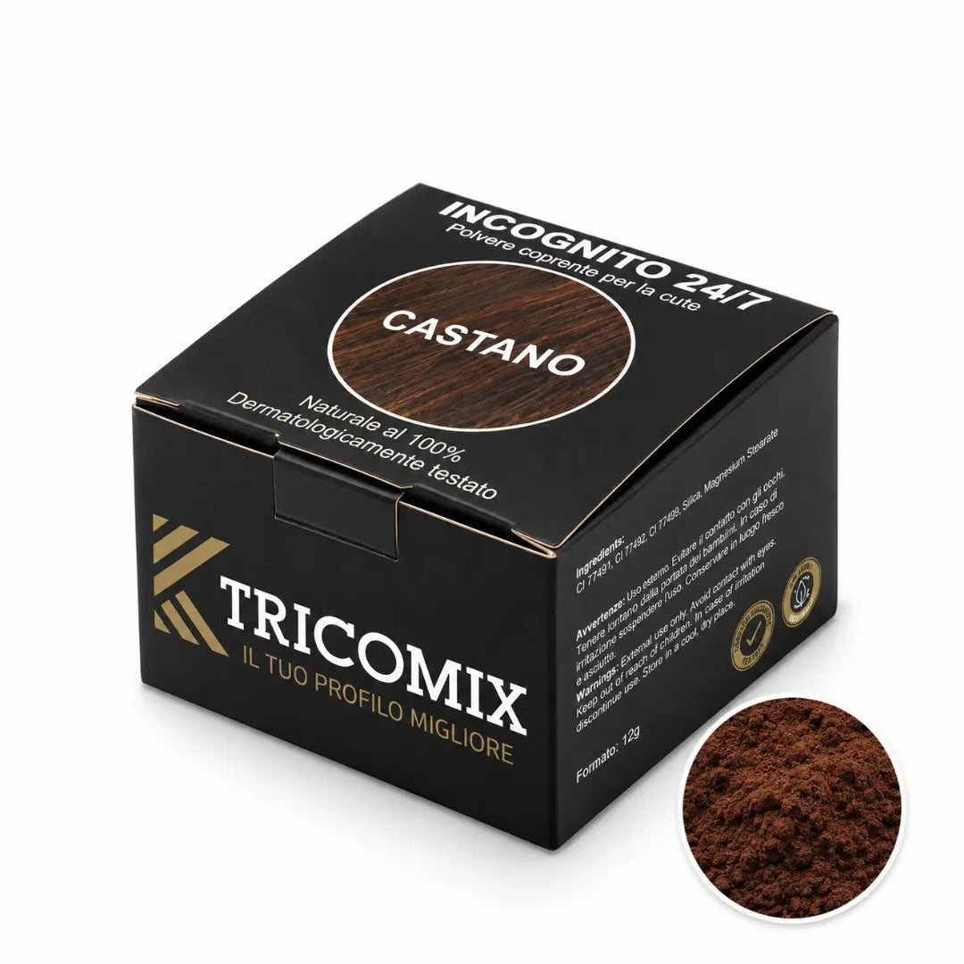 Tricomix incognito 24/7 Castano, polvere per capelli diradati
