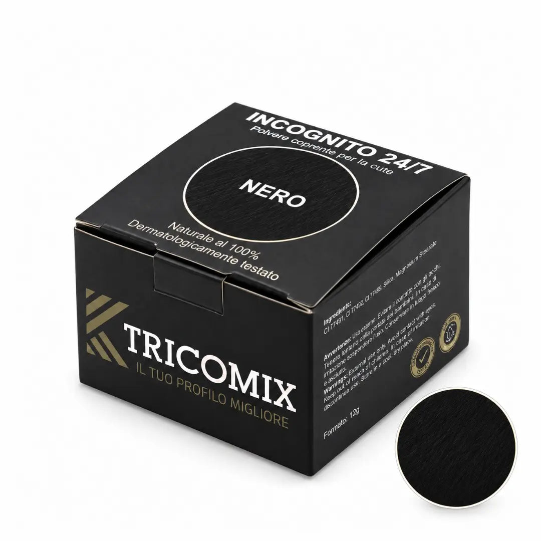 Tricomix incognito 24/7 nero, polvere per capelli diradati