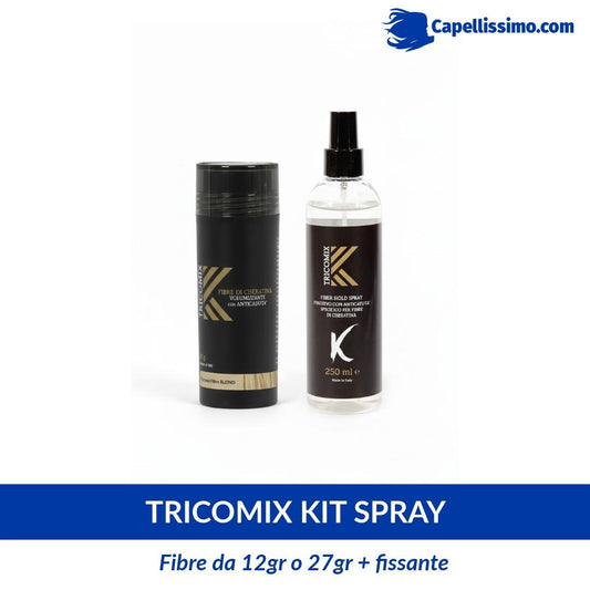 Tricomix set fibre di cheratina e fissante spray